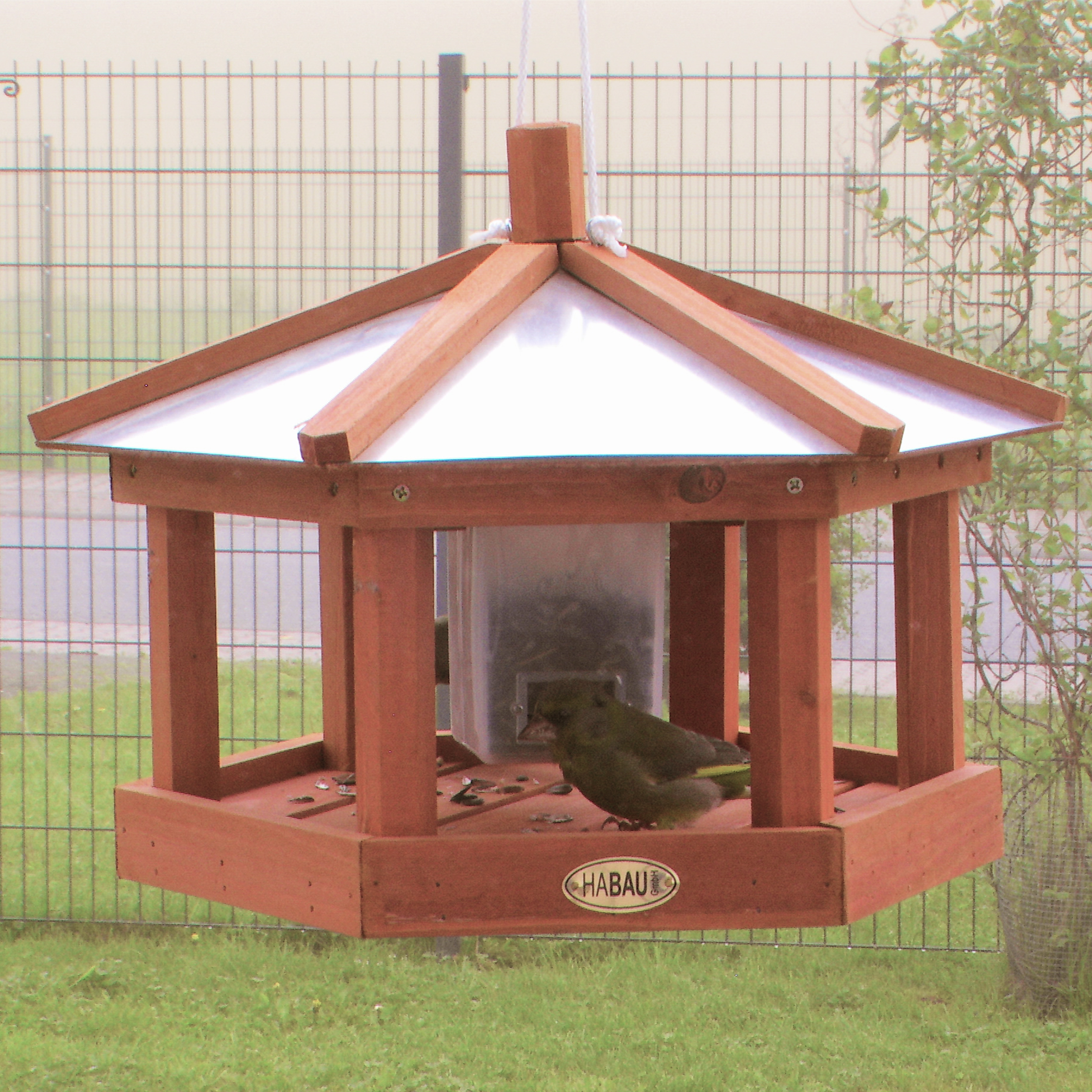 Art.21097e - Vogel-Futterhaus mit Futter-Silo zum Aufhängen